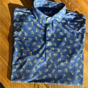 johnnie-O Blue and Yellow Floral Button Down Shirt